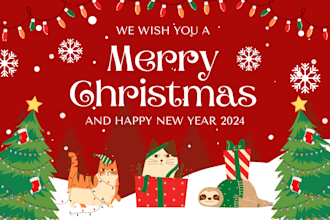 create premium christmas card and flyer design