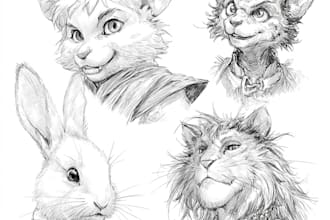 draw furry reference sheet custom fursona character design