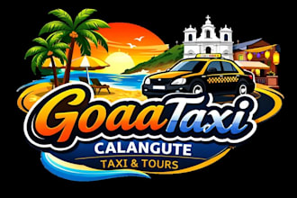 design custom taxi, transport, and car cartoon mascot logo