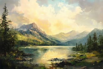 paint landscape in oil painting