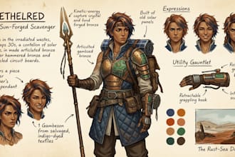 draw original character design and concept art
