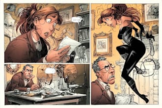 illustrate comic stories with custom characters
