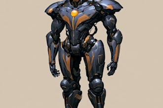 design sci fi mecha and robot concept art