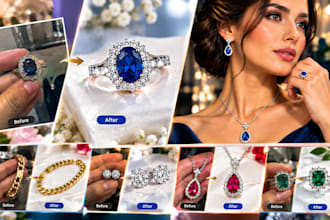 do high end jewelry retouching and jewelry photo editing