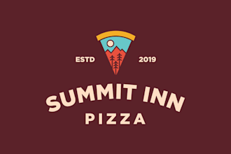 do modern coffee shop, pizza, burger, and restaurant logo