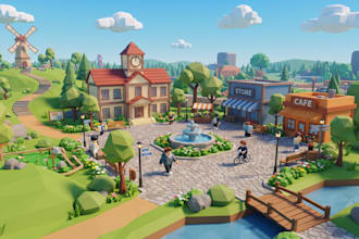 build a low poly roblox map, 3d environment, and game world in roblox studio