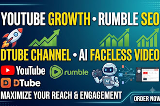 do youtube growth, rumble videos seo, dtube channel, ai faceless video marketing