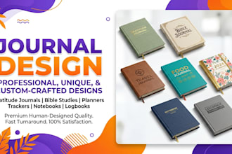 design and format a professional journal bible study food log diary or gratitude