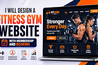 design a fitness gym website with membership and booking