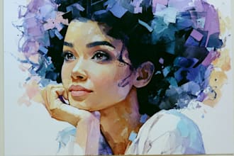 watercolor portrait painting, photo to watercolor portrait
