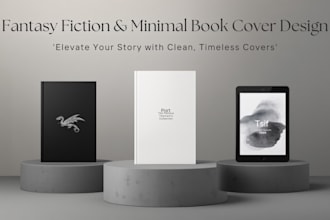 fantasy, fiction and minimal book and ebook cover