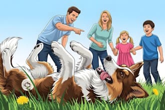 draw you as a family cartoon character for you