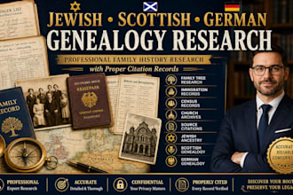 do jewish, scottish and german ancestry genealogy research citation record