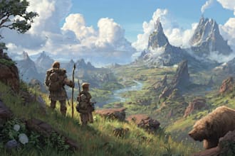 draw a natural landscape and background illustration