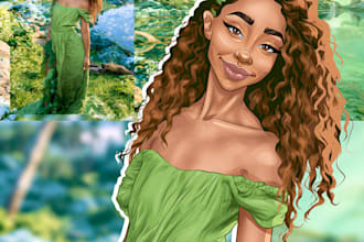 draw disney portrait, avatar cartoon of you