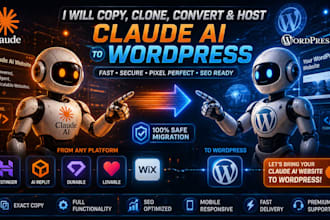 migrate convert claude ai website claude html to wordpress shopify squarespace