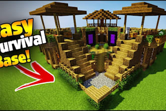 build  epic minecraft spawn ,hub ,base and castle