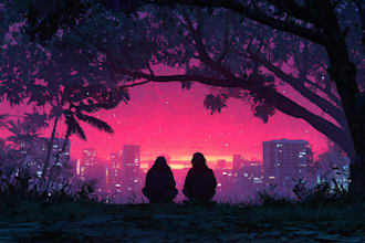 design a cover art lo fi style cartoon or anime for you