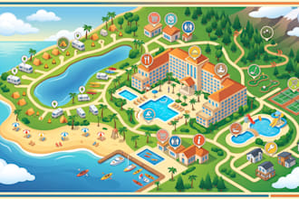 design resort hotel campground rv park wayfinding visitor property tourism maps