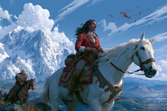 draw fantasy book cover, illustration