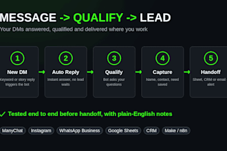 build manychat instagram or whatsapp automation to capture leads