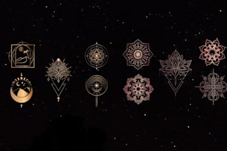create a luxury mandala geometry mystical logo design