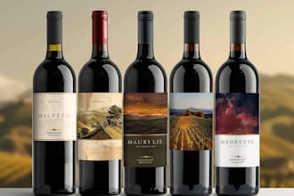 be your wine label, bottle label or product label designer