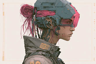 do a cyberpunk anime art