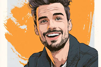 create cartoon vector portrait from photo