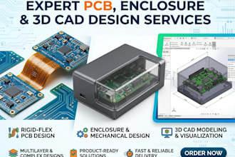 create rigid flex pcb, enclosure, and 3d cad design