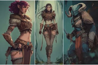 paint a character illustration in a fantasy world