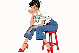 design cute and sexy pin up pinup girl