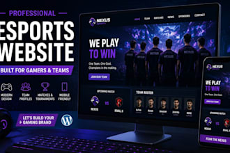 create a professional esports team gaming website in wordpress