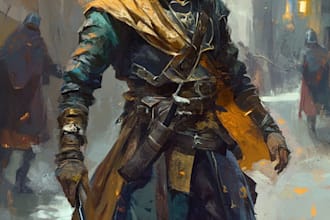 paint your dark fantasy dnd character illustration