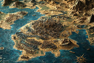 a custom fantasy world map for books, games, and dnd