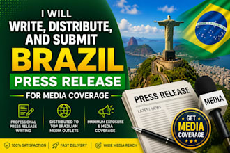 write, distribute and submit your brazil press release for media coverage
