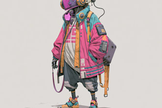 draw city art, cyberpunk art illustration