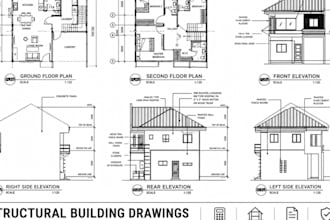 structural building drawings load analysis slab beam foundations calculations