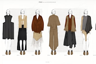 design your fashion collection, fashion illustrations and tech packs