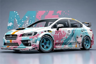 wrap design livery racing car and itasha design car