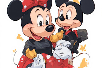 draw your cartoon portrait in disney style