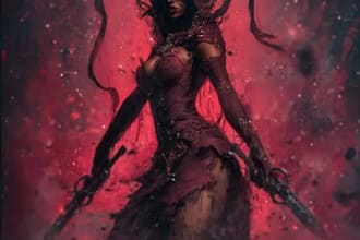 make illustration, horror, dark, and metal band artwork