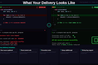 debug and fix bugs in your cpp, python, csharp, or angular code fast