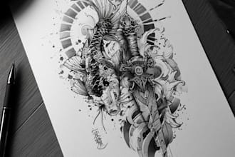 design a professional japanese tattoo design