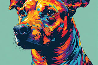 custom draw a animal pop art and pop art style