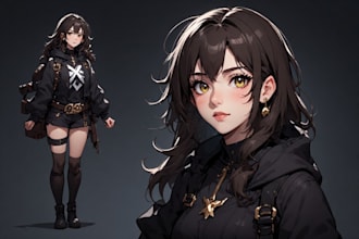 draw your oc in a custom, unique anime and manhwa style