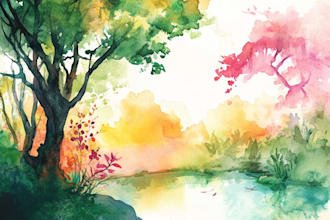 draw handmade watercolor illustration