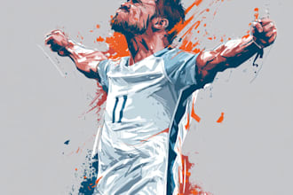 draw custom sports illustration tshirt merchandise