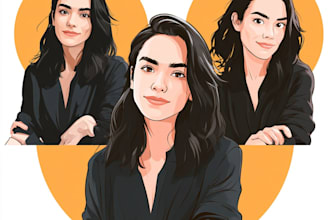design vector portraits and cartoon illustrations