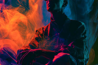 create psychedelic and trippy style album cover